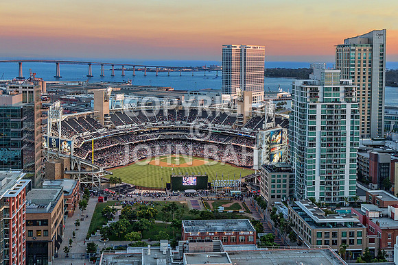 Petco Park at Sunset Aerial 1