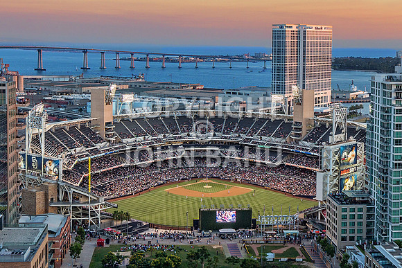 Petco Park at Sunset Aerial 2