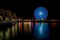Seattle Skyline/Great Wheel from Seattle Aquarium at Night 2
