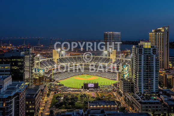 Petco Park at Dusk Aerial 2