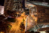Seattle Central Library-Fisheye at Night 2