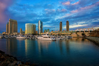 Downtown San Diego S Embarcadero Park Dusk 1