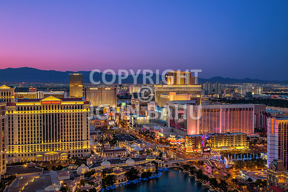 North Las Vegas Strip Aerial at Dusk