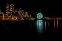 Seattle Skyline/Great Wheel from Pier 62 at Night 2