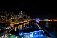 Seattle Skyline/Great Wheel from Pier 66 at Night