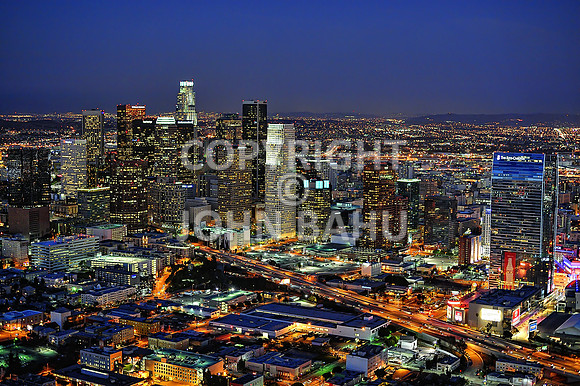 Downtown LA Aerial Dusk 2