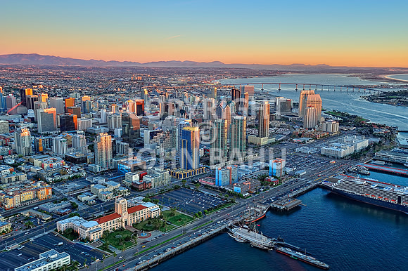 San Diego Aerial at Sunset