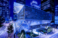 Seattle Central Library-Futuristic at Night