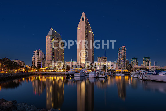 Downtown San Diego N Embarcadero Park Dusk 3