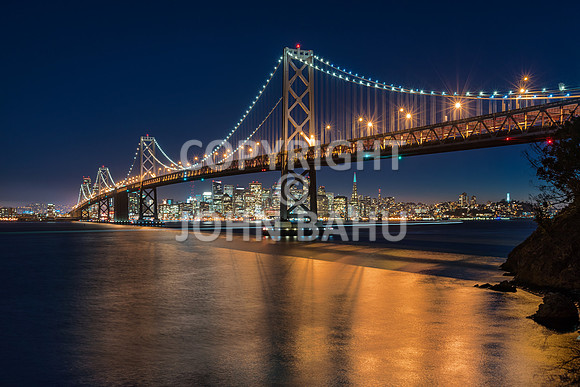 Oakland Bay Bridge/San Francisco Skyline at Nautical Twilight