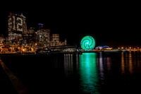 Seattle Skyline/Great Wheel from Pier 62 at Night 3