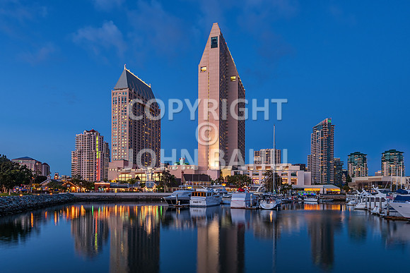 Downtown San Diego N Embarcadero Park Dusk 2