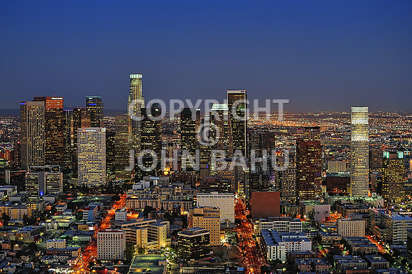 Downtown LA Aerial Dusk 1