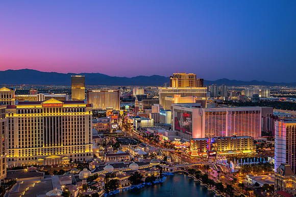 North Las Vegas Strip Aerial at Dusk